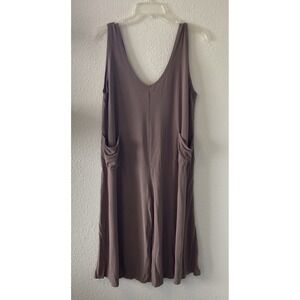 21 Saints Romper Jumpsuit Medium Wide Leg Brown Relaxed Fit Pockets